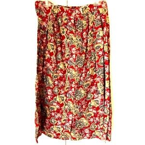 Russ Studio Womens Maxi Skirt Multicolor Floral Long Elastic Waist Pockets 14